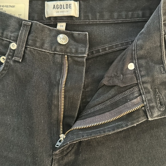 Agolde Cherie High Rise Straight Denim Jeans Distortion Size 24 - Picture 7 of 16